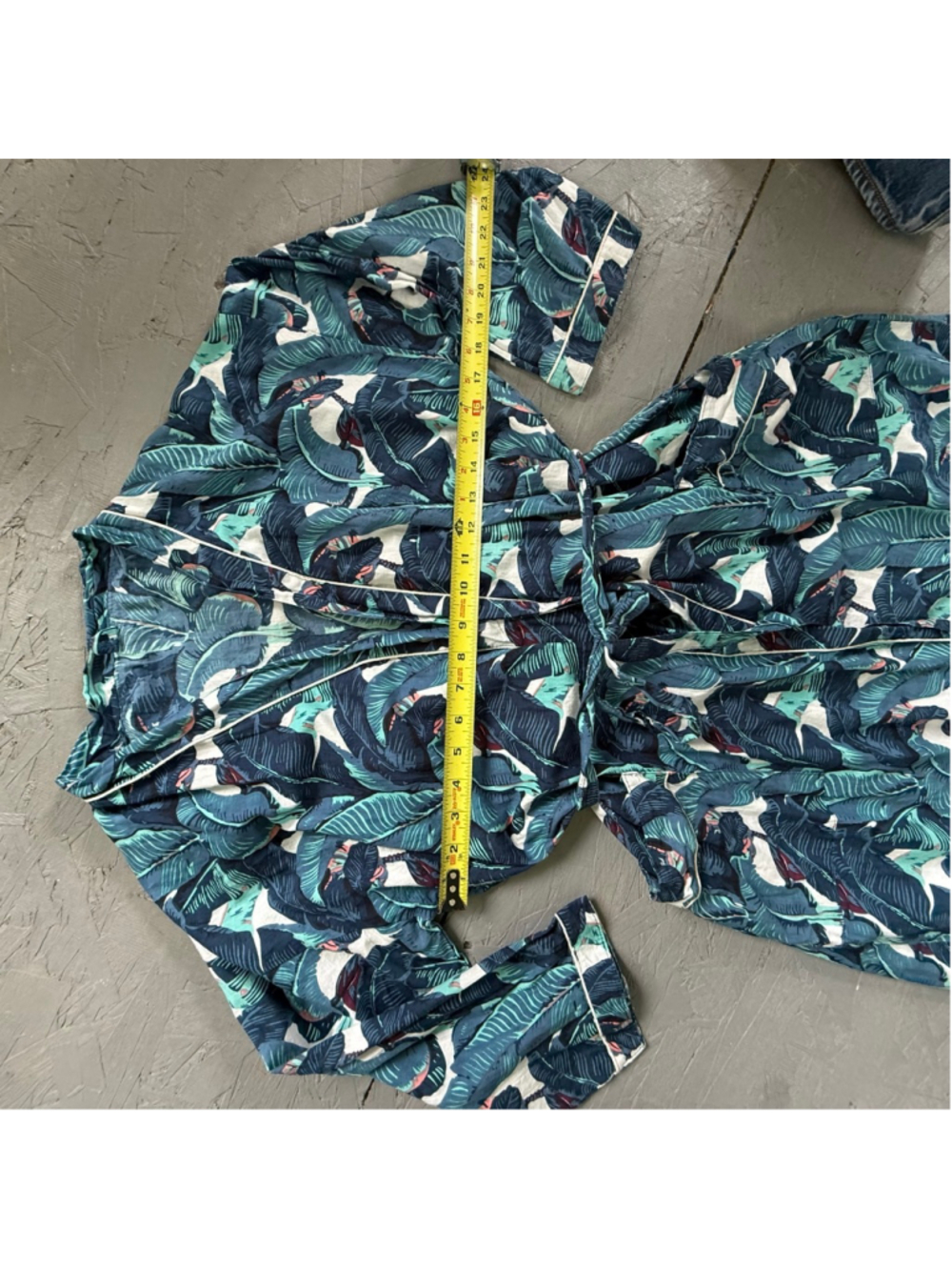 100% Cotton Tropical Banana Leaf Print Robe M/L - Picture 7 of 7